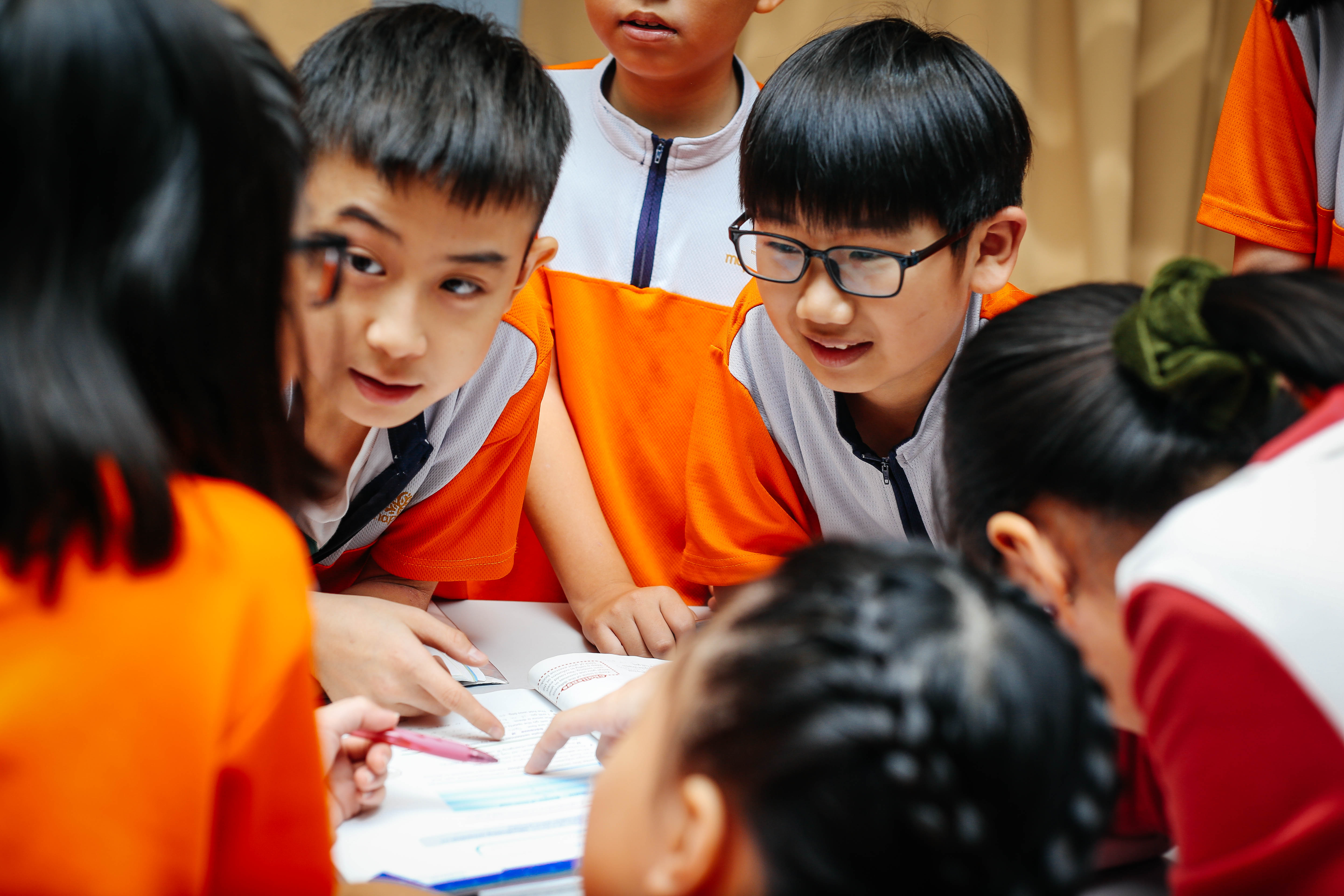 Maplewood Academy primary students are discussing